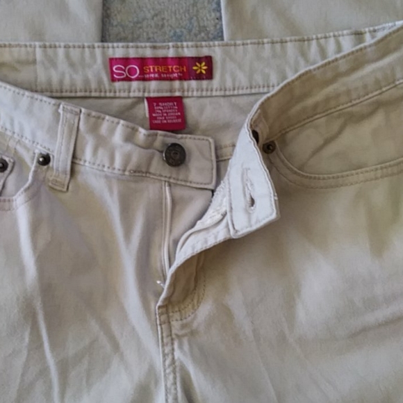 So Stretch Flare Khaki Jeans Size Junior 7 Short - Picture 6 of 13